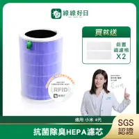 在飛比找momo購物網優惠-【綠綠好日】適用 小米 4代 抗菌HEPA濾芯 複合 顆粒活