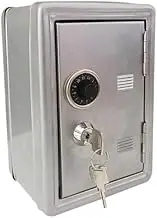 Cabinet Safes Mini Bank Money Box Hidden Safes Retro Rotating Password Cash Coins Saving Box Bank Safe Box Automatic Gun Safes(Silvery)