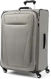 [Travelpro] Maxlite 5 Softside Expandable Luggage with 4 Spinner Wheels, Lightweight Suitcase, Men and Women, Champagne, Checked-Large 29-Inch, Checked-Large 29-inch