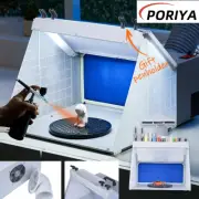 Complete Portable Airbrush Kit Spray Booth with Hose W/Fan and Filter Extractor