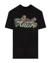 Cheetah logo-print T-shirt S Black