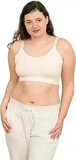 [Nursing Naturals] Premium Cotton Maternity and Nursing Bra for Breastfeeding with Drop-Down Front to Promote Skin to Skin