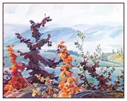 Franklin Carmichael Scrub Oak Maple Landscape Counted Cross Stitch Chart Pattern