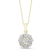 Miracle Flower Necklace with 0.10ct of Diamonds in 9kt Yellow Gold
