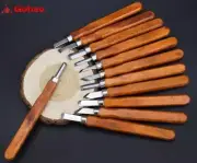 Chisel Set 12x Wood Carving Carbide Lathe Turning Tools Kit Walnut Wood Handle