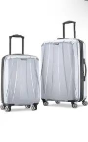 Samsonite Centric 2 Hardside Expandable Luggage With Spinner Wheels, Silver 2 PC