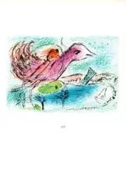 MARC CHAGALL La Baie 12.5" x 9.75" Poster 1963 Modernism