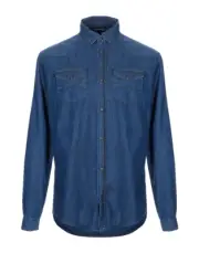 Emporio Armani Light Denim Shirt Pearl Snap Button Closure Size M
