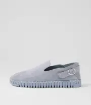 New Django & Juliette Harsin Denim Pl Denim Suede Flat Shoes Womens Shoes Casual