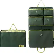 Hanging Shelves Travel Compression Packing Cube Organizer - Multi-Compartment Foldable Storage Bag (Olive Green)