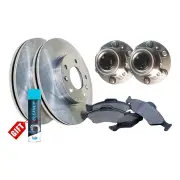 Front Wheel Bearing Hub Assembly + Brake Rotor Pad Kit for Mitsubishi Triton ML
