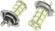 uxcell 2 Pcs Car H7 White 5050 Surface Mount Device 27 LED Bulb Fog Driving Light Lamp DC 12V