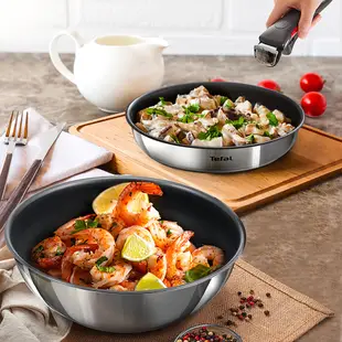 Tefal Ingenio 版不銹鋼煎鍋 3 件套 無 PFOA 銀色