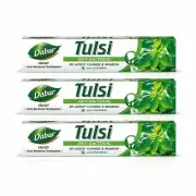 Dabur Herb'l Tulsi - Anti Bacterial Toothpaste 200 g (Pack of 3)