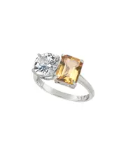 Suzy Levian Silver 5.00 ct. tw. Gemstone Toi et Moi Ring