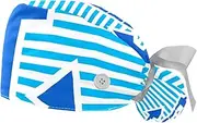 [WOSHJIUK] Working Hat 2 Pack Scrub Caps for Women,Anchor Striped Bright Blue Marine,Tie Back Cap Adjustable Scrub Hat
