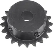 uxcell 20 Tooth Roller Sprocket B Type, 25 Chain Single Strand 1/4" Pitch, 10 x 9mm Bore Black Oxide C45 Carbon Steel with Set Screws for ISO 04C Chain