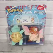Pokemon Squirtle vs Spearow Glitter Plush Battle Playset Sealed Vintage 1999 Eng