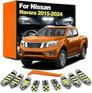 7Pcs LED Interior Door Light License Plate Lamp Kit, For Nissan Navara 2015 2016 2017 2018 2019 2020 2021 2022 2023 2024