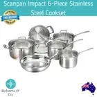 Scanpan Impact 6-Piece Stainless Steel Cookset Cookware Set Frypan Sauce Pan