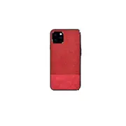 2Pcs Shockproof Splicing Pu + Cloth Protective Case For Iphone 11 Pro(Red)