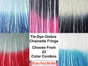 Ombre Chainette Fringes Tonal Multicolor Thread Yarn Loop Trim - HAND DIP DYED
