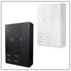 Foret Cabinet Wardrobe Clothes Rack Bedroom Storage Shelf Organiser 3 Doors