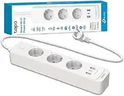 Tapo P300 Power Strip with 2 USB Ports and 1 Type C Ports, Multiple Socket Safety Guarantee, Works Alexa, Google Home, HomeKit Voice Control, Remote Access, 1.5 m, White