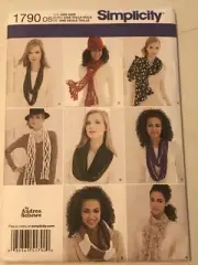 SIMPLICITY SEWING PATTERN: 1790 Scarves (4 styles) 7 Pieces (Andrea Schewe)