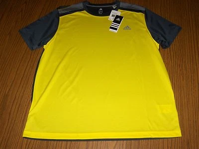 NWT: Adidas Performance Climalite Climamax Shirt in Viv Yel/Dark Onx/Grey XL