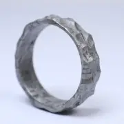 Meteorite Moon Surface Ring (US 11 ) Muonionalusta Ring, Wedding Ring AB432