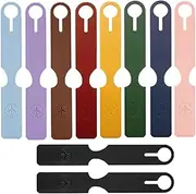 Esforzarse 10 Pcs PU Leather Suitcase Tags for Luggage, Luggage Tag Luggage Suitcase Anti Loss Tag Hanging, Leather Bag Tags Travel Tags, Travel Luggage Handbag Suitcase Instrument Tag Label
