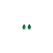 14k Yellow Gold 7x5mm Pear Emerald Earrings