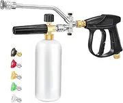 High Pressure Washing Gun, 4350 PSI, 7 Nozzle Tips, for Karcher K1-K7, with M22 14 mm & 1/4 Inch Quick Connector (Foam Cannon Dual Connector Kit)