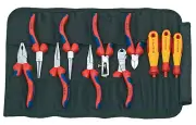 Knipex 00 19 41 11 Piece Mixed Plier Side Cutter Screwdriver Tool Kit in Roll