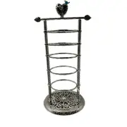 Brighton 5 Tier Jewelry Rotating Stand Silver with Bird at top
