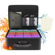 Fireproof Safe Photo Storage Box with 18 Inner 4" x 6" Photo Cases,Archival P...