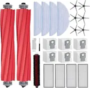 25Pack Accessories Kit For Roborock S7 MaxV Ultra,S7 MaxV Plus,S7 Max Ultra,S7 MaxV,S7,S7+ Robot Vacuum Cleaner,2 Main Brush,1Self-Cleaning Brush,4Filters,4 Mop Pads,6 Side Brushes,6 Dust Bags,2 Tools