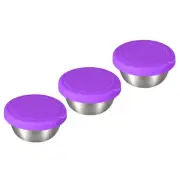 3pcs Salad Dressing Container 1.75oz Stainless Steel Condiment Container Purple