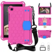 Hive SamSung Tab A 8.0 T290/T295 (2019) Tablet Case Durable Stand Cover With Shoulder Strap-RoseBlue