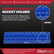 Olsa 3-Row Magnetic Socket Holder