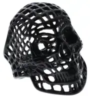 Mesh Skull Black Enamel Over stainless steel men's ring size 9 T58