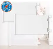 Retractable Baby Gate - 2 Pack, Mesh Baby Safety Gate 84Cm Tall 140Cm Wide, Extr
