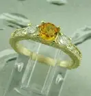 14k Solid Yellow Gold 1.40 ct Natural Diamond Yellow Sapphire Ring made in USA