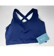Joyspels Womens Size S Blue Padded Sports Bra Cross Back *NWT*