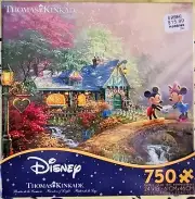 Disney Thomas Kinkade Puzzle Mickey & Minnie Mouse Cottage 750 Pieces