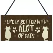 Pet Plaque Long Lasting Lovely Wooden Decorative Cats House Plaque Cats Supplies