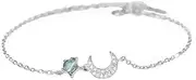 [FEATUR] Ladies Jewellery Gift,Silver Bracelets for Womens,Charm Bracelet, S925 Sterling Silver Star Moon Bracelet, Female Korean Lucite Hand Ornaments Shiny Diamond-Set Silver Bracelet Studentssilver