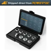POWERTEC Zinc-Plated Router Guide Bushing Set with Case (71051), 10PK