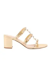 ROCKSTUD SLIDE SANDAL IN LAMINATED NAPPA LEATHER 60MM 35,36,37,38,39,37.5,38.5,39.5,41,36.5,35.5,42,34.5 bronze